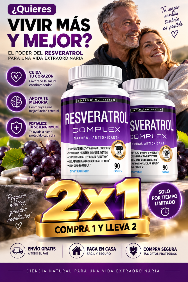 Resveratrol Complex Toplux | 90 Cápsulas