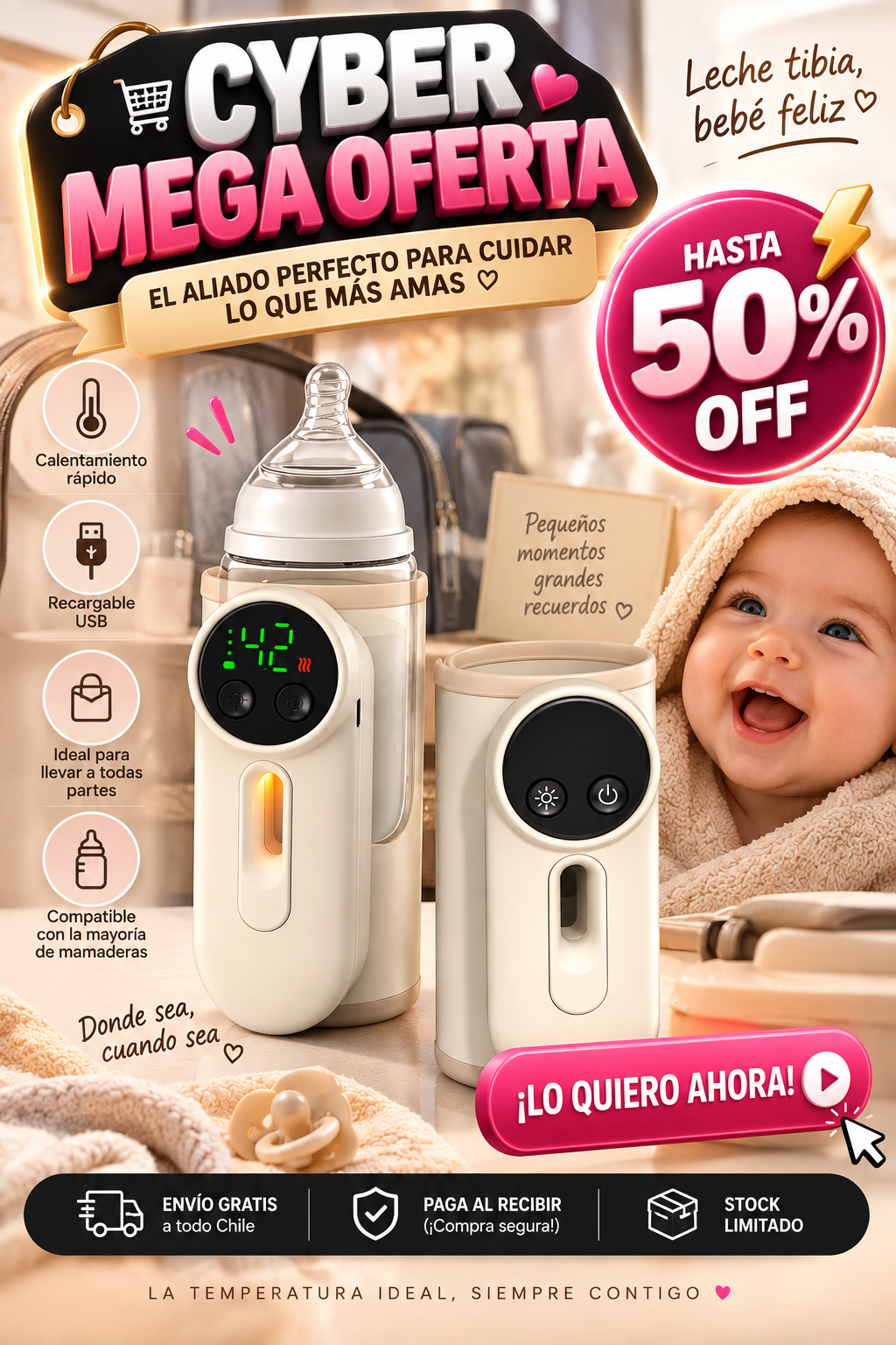 CALENTADOR DE LECHE PORTÁTIL™