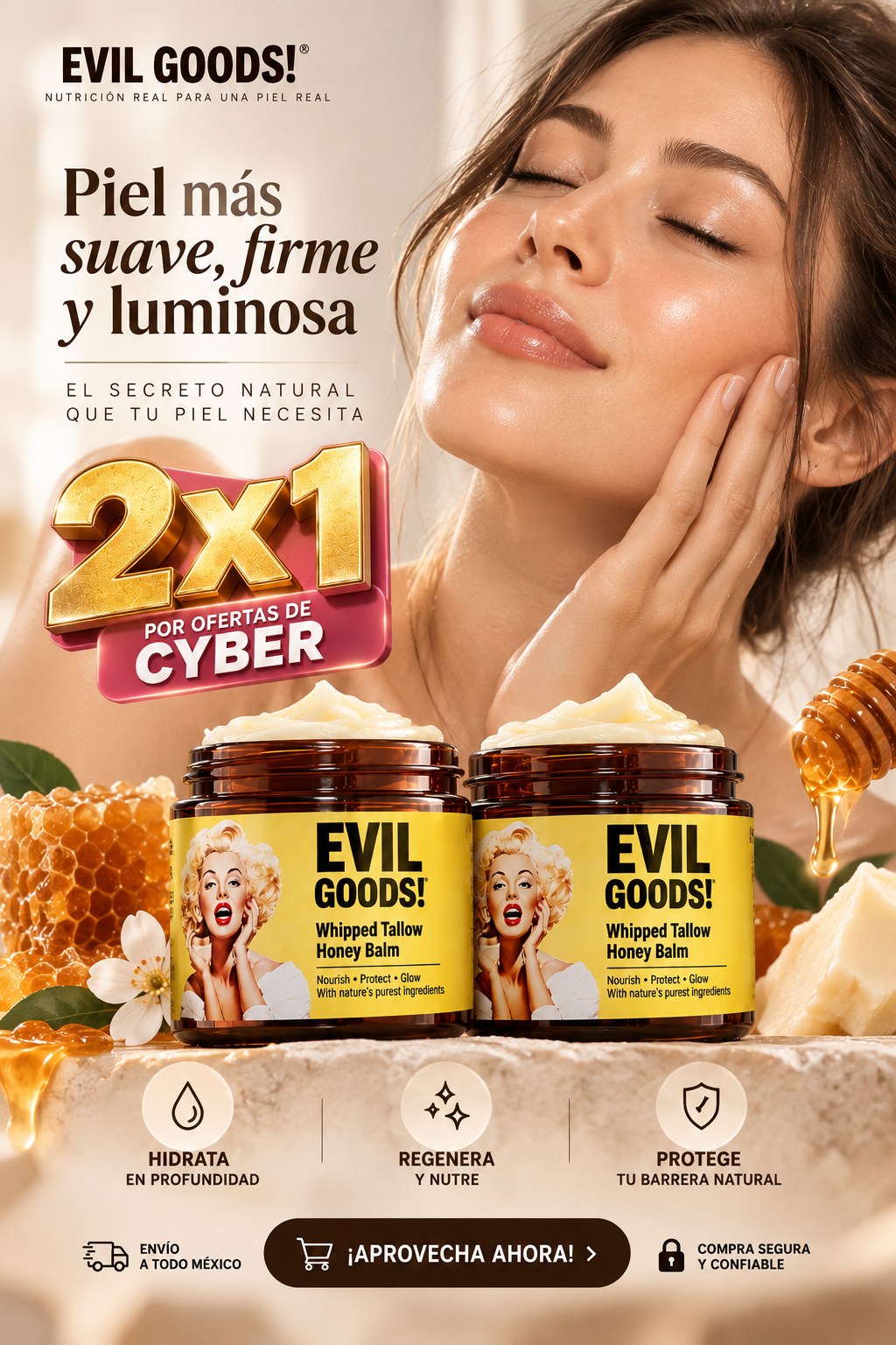 Bálsamo de Sebo y Miel Evil Goods™ | Hidratación y Nutrición Intensa